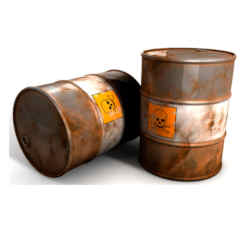 rusty contaminated barrels